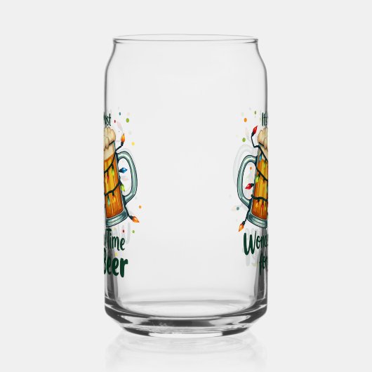 Grappig kerstbier meest geweldige tijd feest blikvorm glas (Rechts)