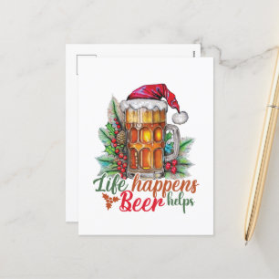 Grappig Kerstbier woord art bar Feestdagenkaart