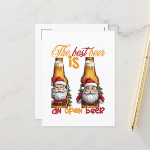 Grappig Kerstbier woord art bar Feestdagenkaart