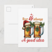 Grappig Kerstbier woord art bar Feestdagenkaart (Voorkant / Achterkant)