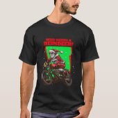Grappig kerstbikerkerstman die een renrendiertje n t-shirt (Voorkant)