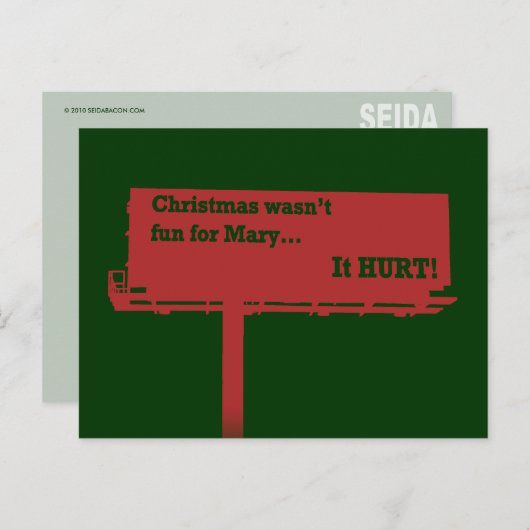 Grappig Kerstbillboard briefkaart (Voorkant / Achterkant)