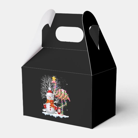 Grappig kerstbomen Flamingo Pet Santa Best Xmas Bedankdoosjes (Voorkant Zijde)