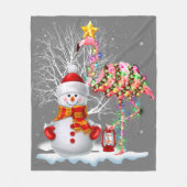Grappig kerstbomen Flamingo Pet Santa Best Xmas Fleece Deken (Voorkant)