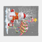 Grappig kerstbomen Flamingo Pet Santa Best Xmas Fleece Deken (Voorkant (Horizontaal))