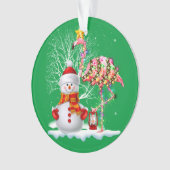 Grappig kerstbomen Flamingo Pet Santa Best Xmas Ornament (voorkant)