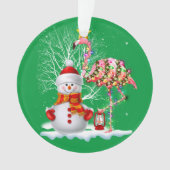 Grappig kerstbomen Flamingo Pet Santa Best Xmas Ornament (voorkant)
