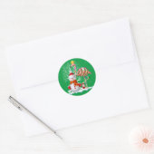 Grappig kerstbomen Flamingo Pet Santa Best Xmas Ronde Sticker (Envelop)