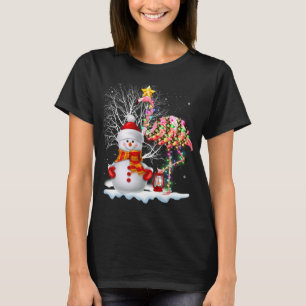 Grappig kerstbomen Flamingo Pet Santa Best Xmas T-shirt