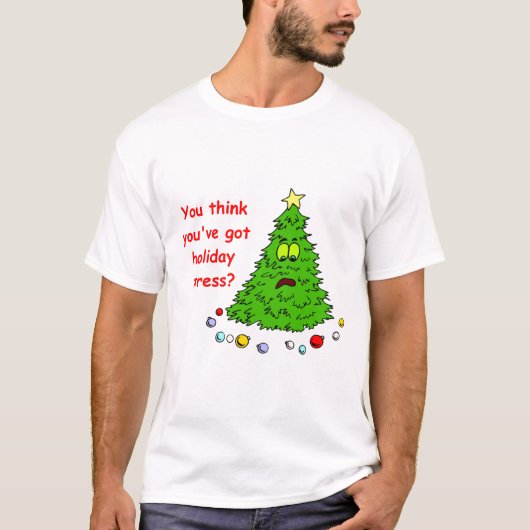 Grappig kerstbomen Shirt feestdag stress (Voorkant)