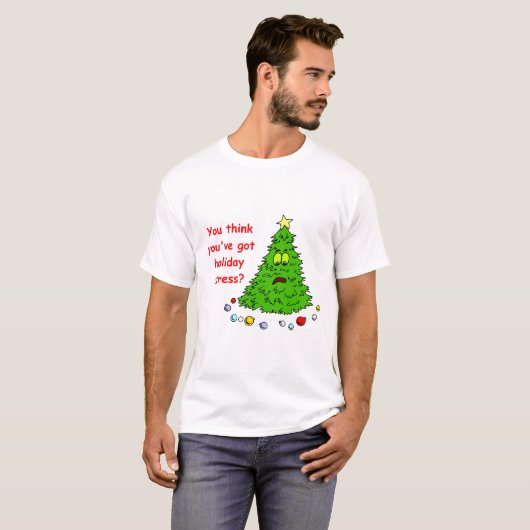 Grappig kerstbomen Shirt feestdag stress (Voorkant volledig)