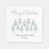 Grappig kerstboom bos vakantie feest servet (Voorkant)