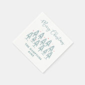 Grappig kerstboom bos vakantie feest servet (Hoek)