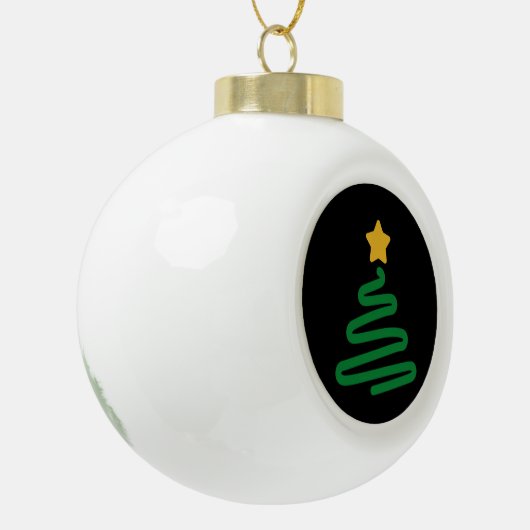 Grappig kerstboom keramische bal ornament (Links)