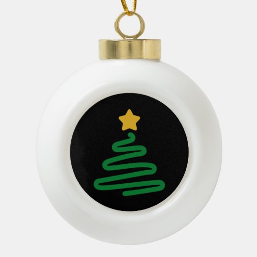 Grappig kerstboom keramische bal ornament (Voorkant)