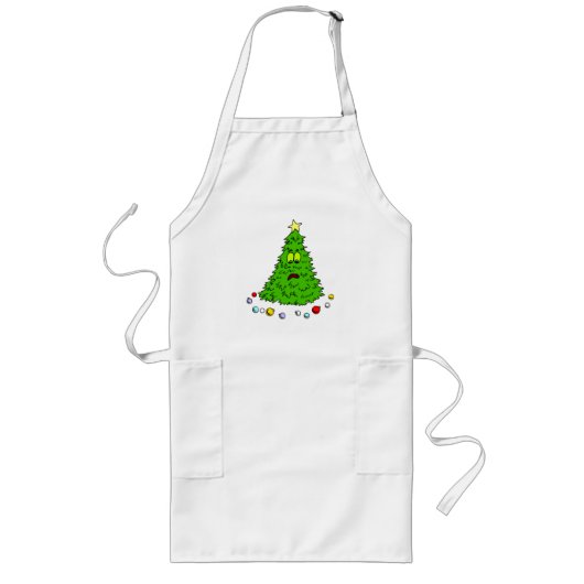 Grappig kerstboom lang schort (Voorkant)