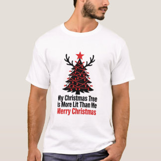 Grappig Kerstboom T-shirt - Licht Cadeau Voor Hem