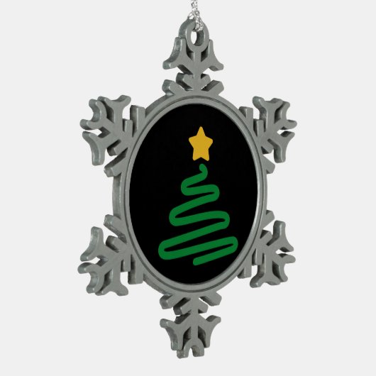 Grappig kerstboom tin sneeuwvlok ornament (Links)