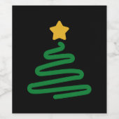 Grappig kerstboom wijn etiket (Enkel label)