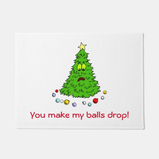 Grappig kerstboomfeest Joke Make Balls Drop Holida Deurmat (Voorkant)