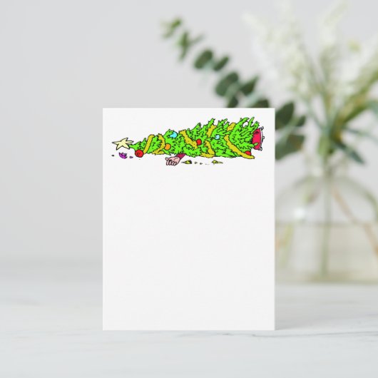 Grappig kerstboomHumor Feestdagenkaart (Staand voorkant)