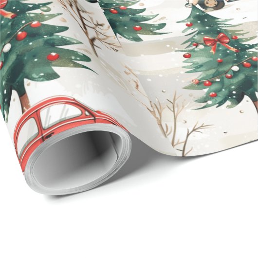 Grappig kerstboominpakpapier cadeaupapier (Rol Hoek)