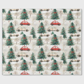 Grappig kerstboominpakpapier cadeaupapier (Vlak)