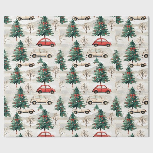 Grappig kerstboominpakpapier cadeaupapier (Vlak)