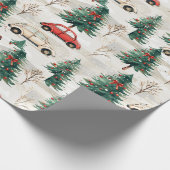 Grappig kerstboominpakpapier cadeaupapier (Hoek)