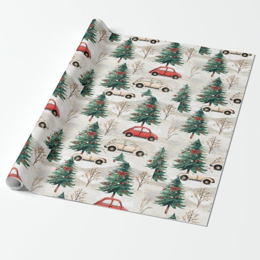 Grappig kerstboominpakpapier cadeaupapier (Uitgerold)