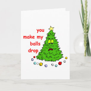 Grappig kerstboomje dat je mijn ballen laat vallen feestdagen kaart