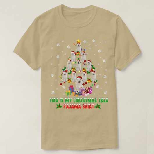 Grappig kerstboomkerstcadeautjes met sinterSamoyed T-shirt (Design voorkant)