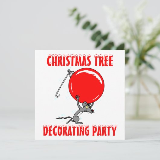 Grappig kerstboommuis Humor Kaart (Staand voorkant)