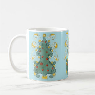 Grappig kerstboomontwerp koffiemok