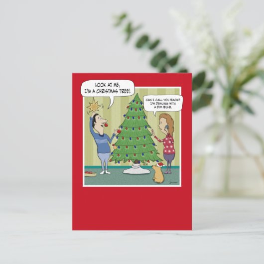 Grappig kerstboompje feestdagenkaart (Staand voorkant)