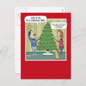 Grappig kerstboompje feestdagenkaart (Voorkant / Achterkant)