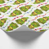 Grappig kerstboompoodle cadeaupapier (Hoek)