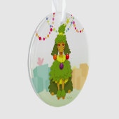 Grappig kerstboompoodle ornament (voorkant)