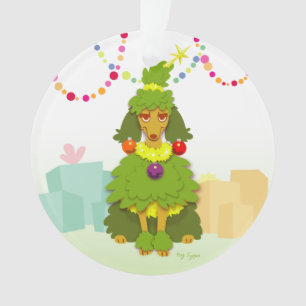 Grappig kerstboompoodle ornament