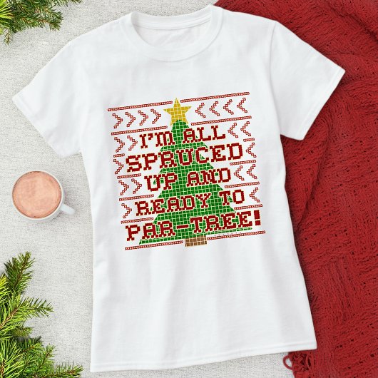 Grappig kerstboomschild met sms-sla t-shirt