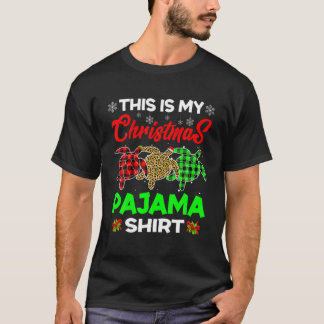 Grappig kerstboomschilderschilderdieren t-shirt
