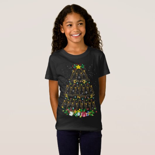 Grappig kerstboomspeler Xmas Tree Music Lo T-shirt (Voorkant volledig)