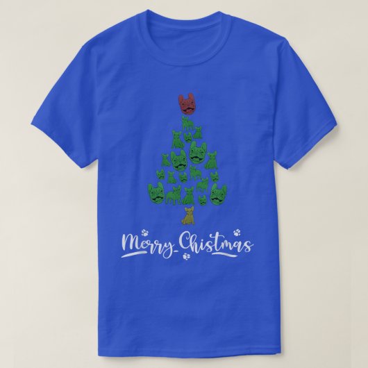 Grappig kerstboomtje met Franse kotelucht T-shirt (Design voorkant)