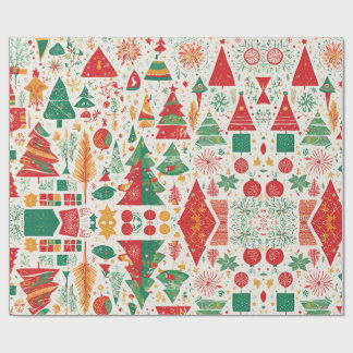 Grappig kerstbos inpakpapier