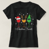 Grappig kerstbroekglaasjes met een glaasje met wit t-shirt (Design voorkant)