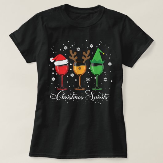 Grappig kerstbroekglaasjes met een glaasje met wit t-shirt (Design voorkant)