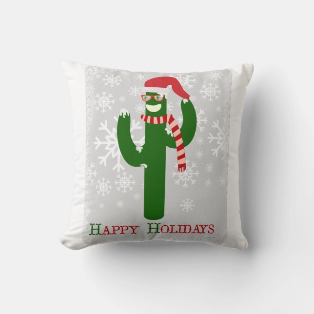Grappig kerstcactus kussen (Voorkant)