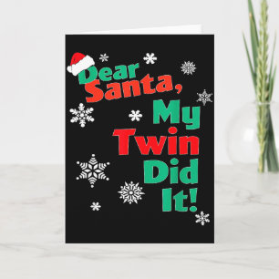 Grappig Kerstcadeau - Beste Kerstman Mijn Tweeling Kaart