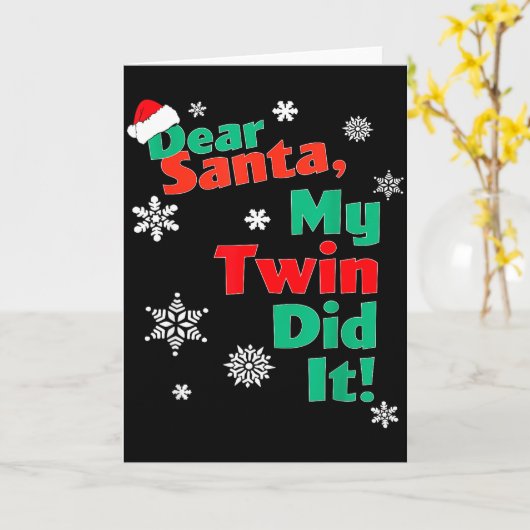 Grappig Kerstcadeau - Beste Kerstman Mijn Tweeling Kaart (Gele Bloem)