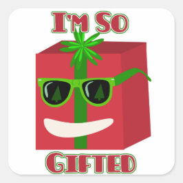 Grappig kerstcadeau Epic Gift Slogan Fun Vierkante Sticker